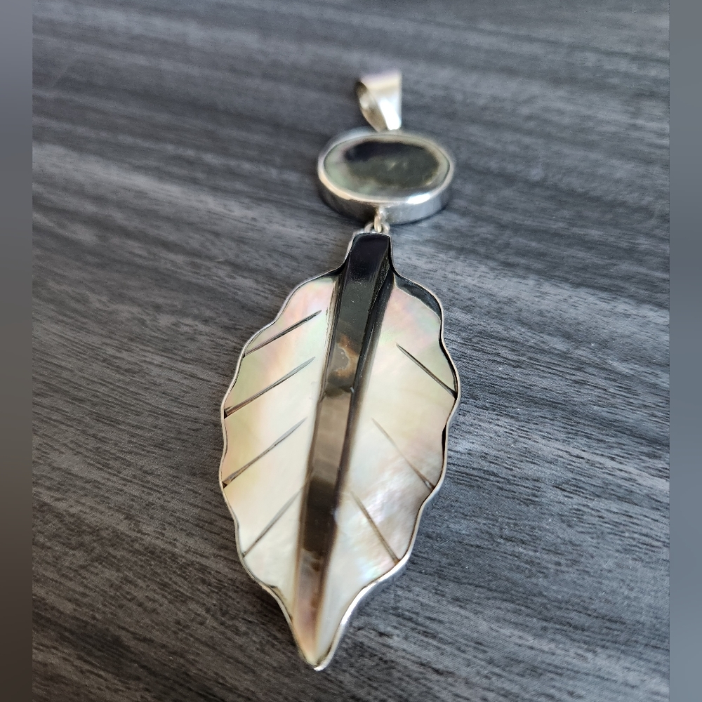 Large Leaf Pendant Hand Crafted in Mexico